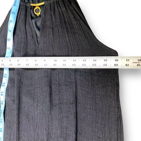 Mlle Gabrielle Maxi Dress Womens Sz L Black Sleeveless Jeweled Strappy Halter - Picture 8 of 12